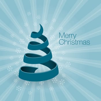 Winter illustration of blue christmas scenery with snowflakes