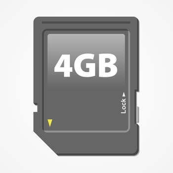 Secure Digital flash memory card isolated on white background