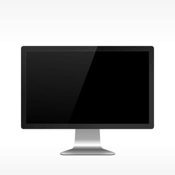 Black LCD monitor isolated on white background