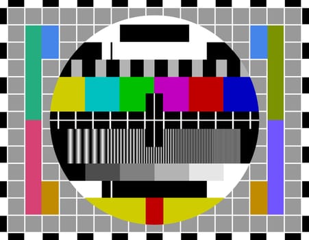 Classic pattern for testing TV signal quality in PAL television systems
