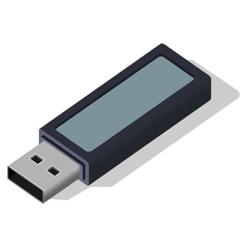 Portable and removable Flash Memory stick as vector illustration