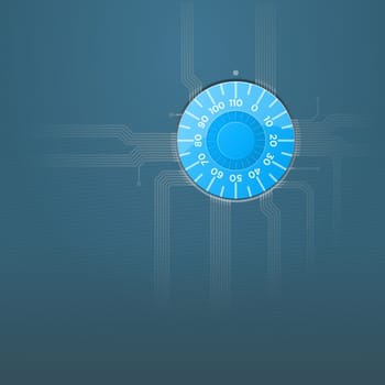 Protection concept in software systems as blue colored illustration