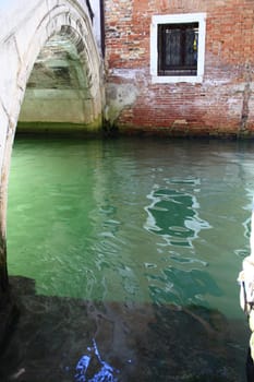 Typical Venetian bridge over a small side canal