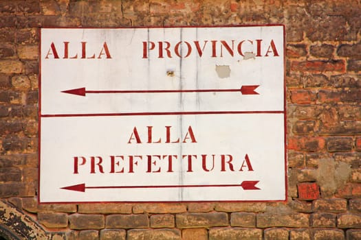 Signpost in Venice,Italy