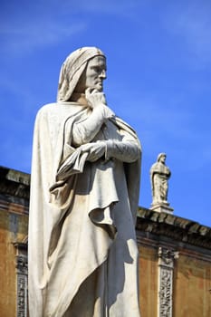 Monument to Dante Alighieri (1265 -1321) in Piazza dei Signori in Verona,Italy