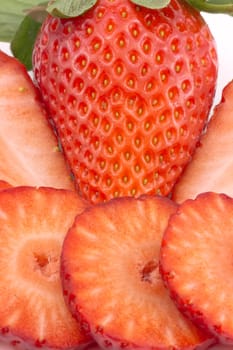 Organic garden strawberry on white background
