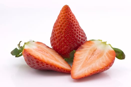 Organic garden strawberry on white background