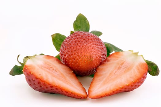 Organic garden strawberry on white background