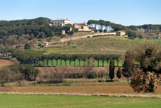 landscape in the spring in the hills of Umbria
