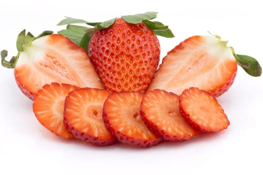 Organic garden strawberry on white background