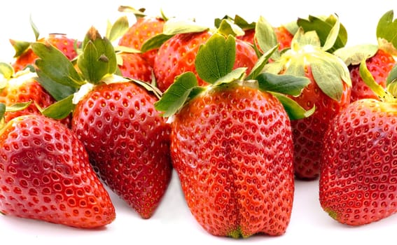 Organic garden strawberry on white background