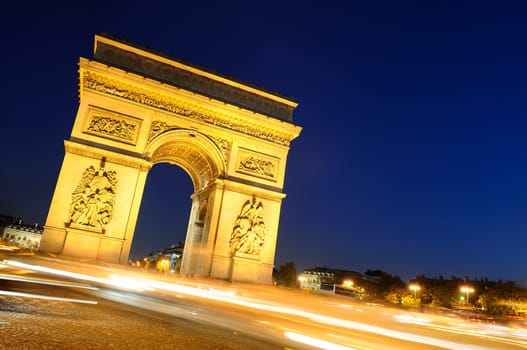 Arch of Triumph on the star place square. Paris, France