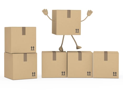 package figur wave hands on white background