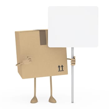 package figur shows finger on white billboard
