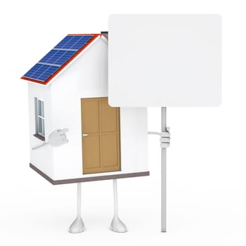 solar house figure stand and hold billboard
