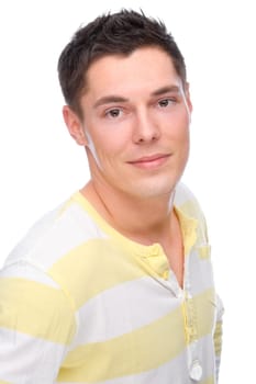 Studio shot of a young and happy man