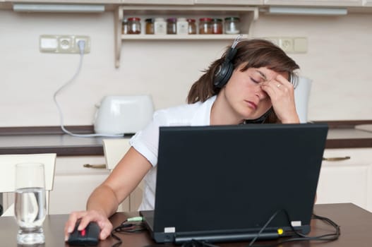 Business woman with headache