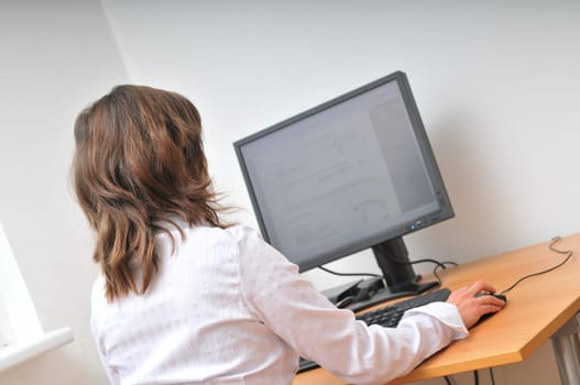 White collar worker at computer