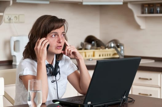 On the phone - work from home