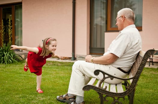 Happy retirement with grandchild