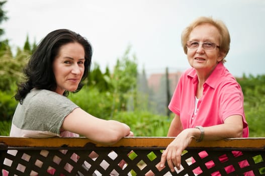 Senior mother with daughter