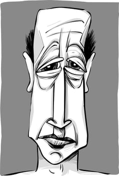 sketch caricature illustration of old bald man