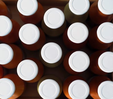 Bottles from High Angle view as a pattern