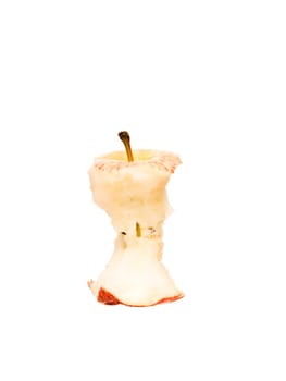 Eaten apple on white background