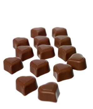 Heart shaped Chocolate isolated on white background