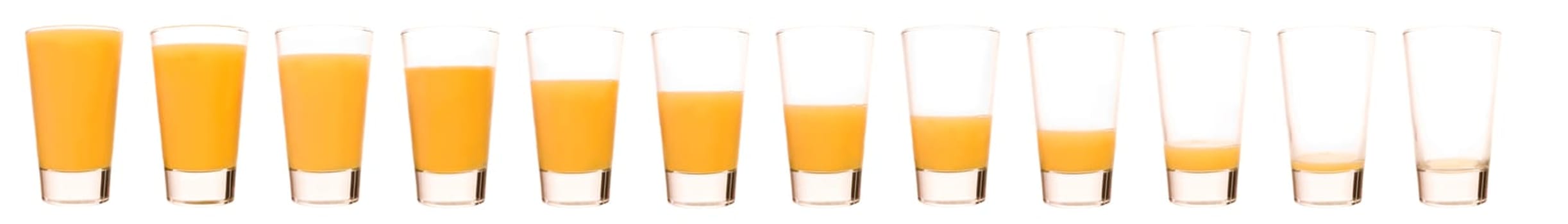 Time Lapse of a glass of Orange juice