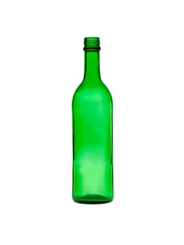 Green bottle on white background