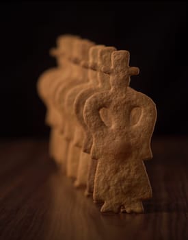 Gingerbread Figures in a row