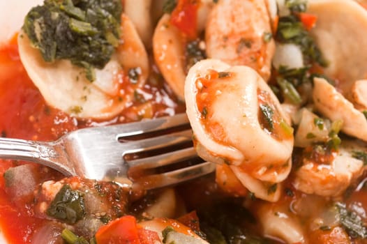Tortellini with Tomatoes and Spinach.