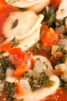 Tortellini with Tomatoes and Spinach.