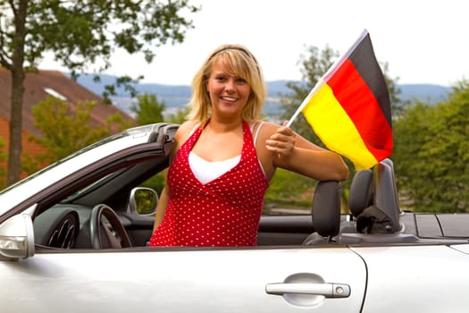 Young woman with convertible