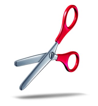 School scissors representing education with arts and crafts for classes and students with creative needs to cut and paste paper and contruction cardboard.