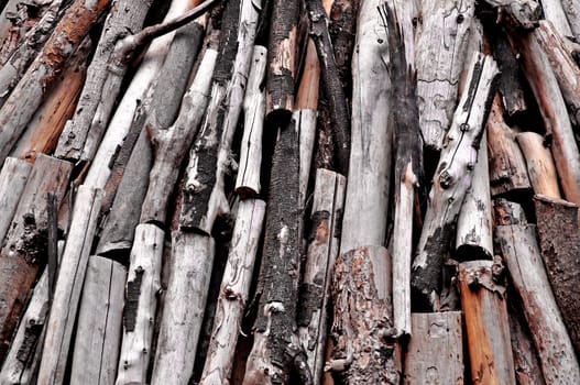 Heaped firewood