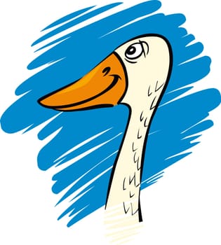 cartoon humorous illustration of funny farm goose