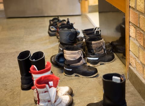 Childrens shoes on the floor