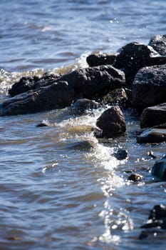 Rocky Coastline with moving water