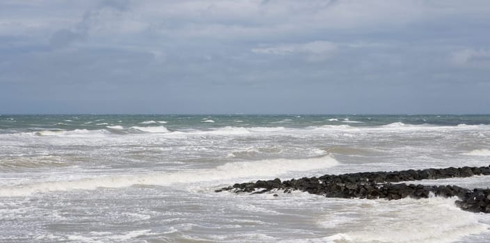 Rocky Coastline with moving waves