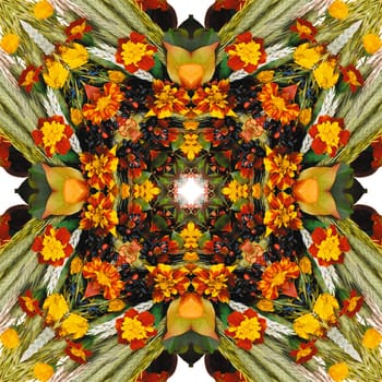 an abstract kaleidoscope background on white background
