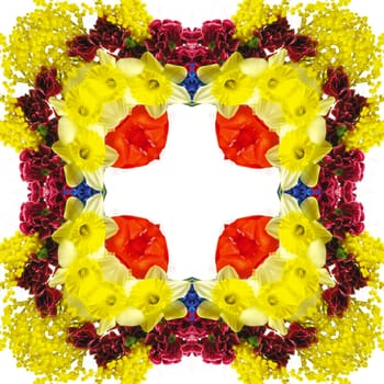 an abstract kaleidoscope background on white background