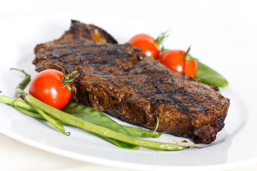 Rump steak with green beans