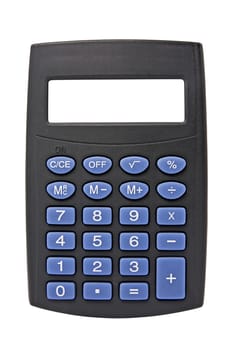 black calculator with blank screen. isolated on white background