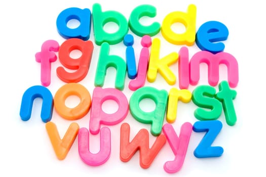 Colorful alphabet letters isolated on white background
