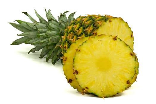 close-up of pineapple isolated on a white background