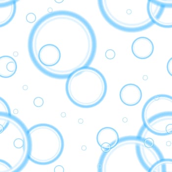 Blue light circles on white background. Seamless pattern