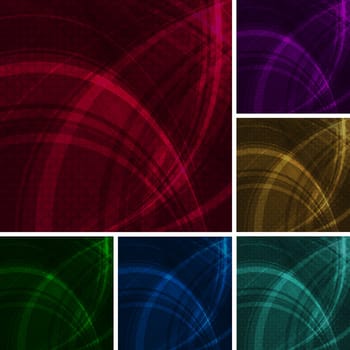 Dark abstract backgrounds. Six colors.