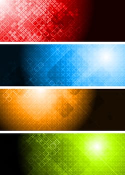 Four vibrant technical banners - eps 10 vector